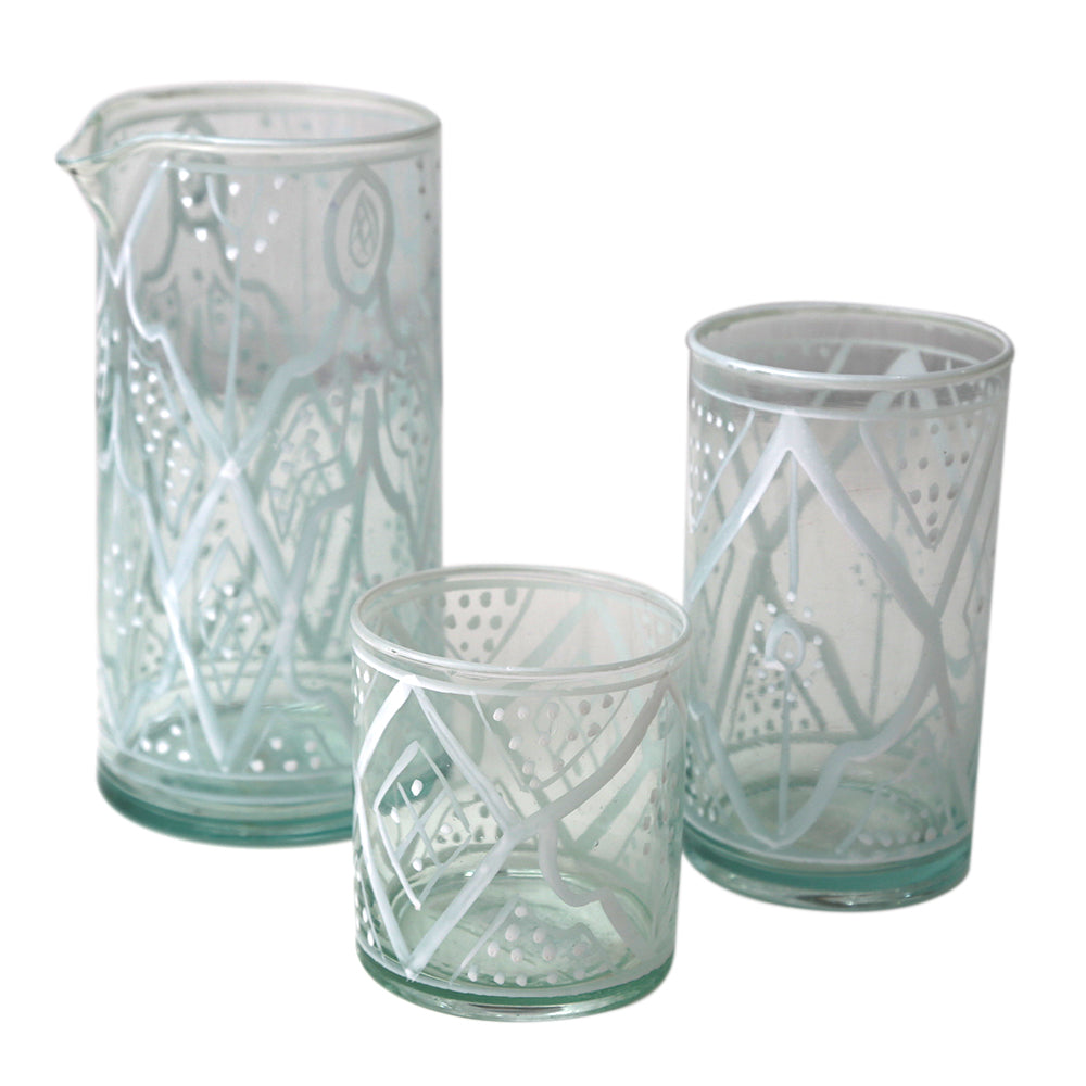 Marrakesh Patterned Glass Containers for stylish table setup.