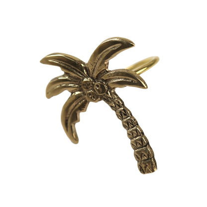 Brass Palm Tree Napkin Ring, a stylish fashion accessory for dining.