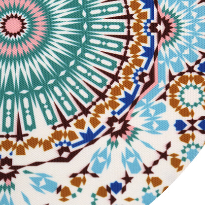 Artistic Arabesque design on polyester linen placemat, perfect for elegant table setups.