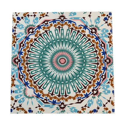 Circular Arabesque pattern linen napkins, set of 4, ideal for elegant table setups, adding luxury appeal to your dining experience.