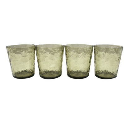 Simple Acrylic Low Tumbler Glass, a group of textured glasses for stylish table settings.