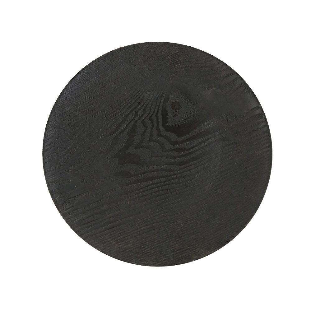 Alt text: Close-up of a Simple Plastic Wooden-Like Charger Plate with a grainy surface pattern.