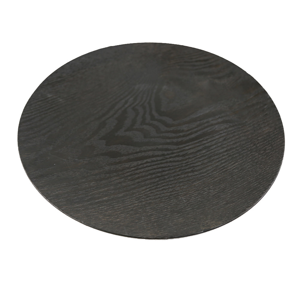 Simple Plastic Wooden-Like Charger Plate with grainy texture, perfect for enhancing table settings at events.