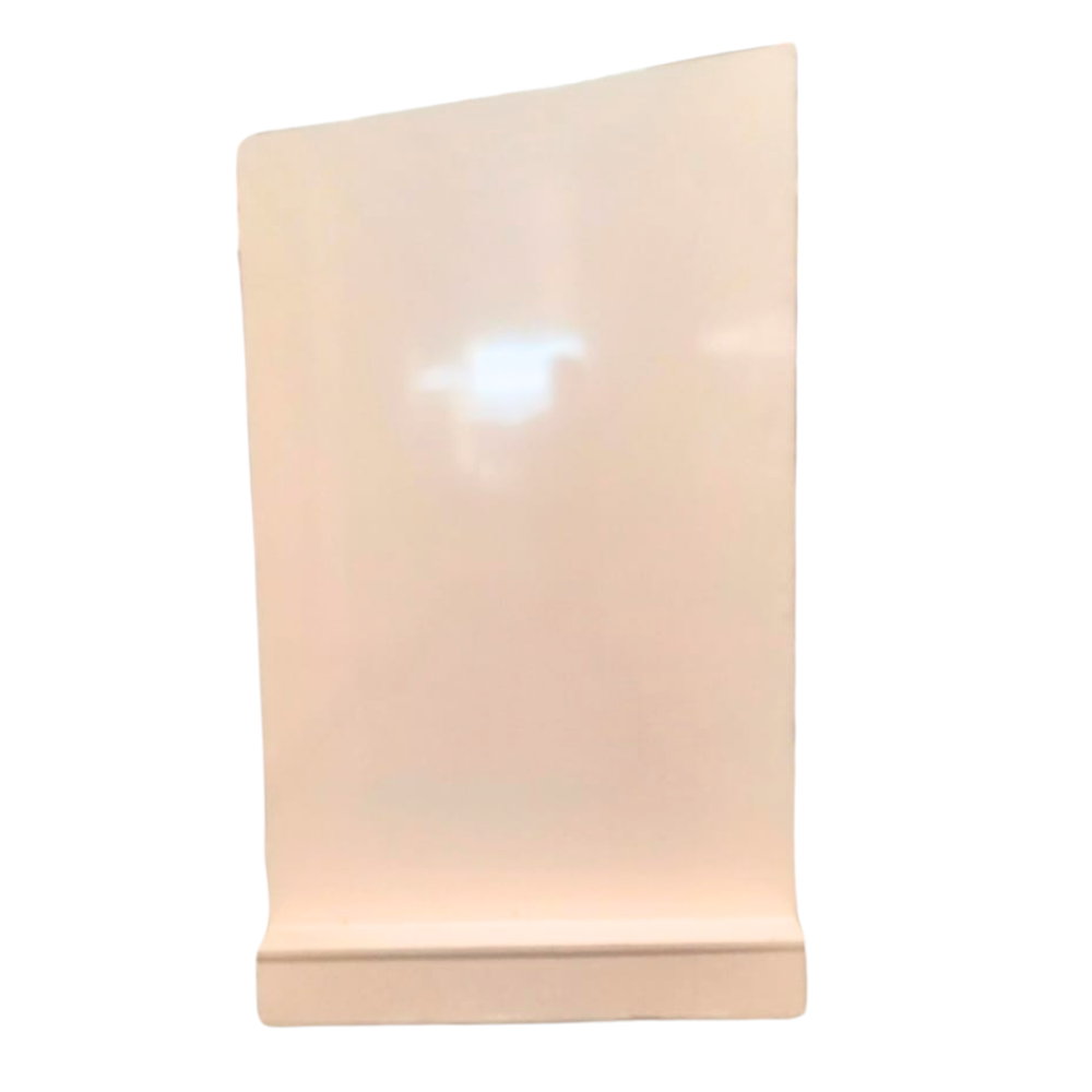 ANGLED WALL BACKDROP, a sleek, white rectangular design with light reflection, ideal for enhancing event settings, available for customization through Party Social.