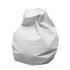 BEANBAG WHITE: Off white, medium-sized imitation leather bean bag, versatile for indoor or outdoor use at casual events. Dimensions: 70cm W x 100cm H.