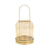 Glass lantern with gold metal base