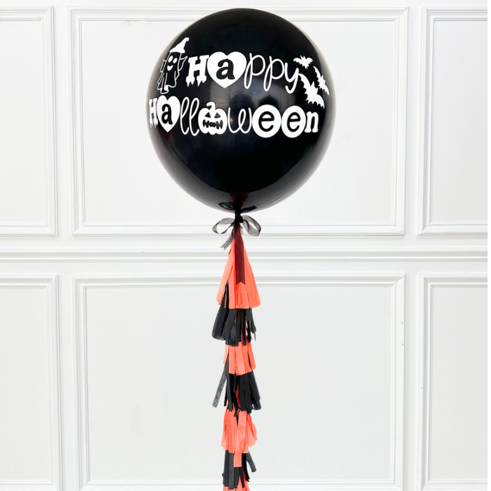 Halloween Helium Giant Balloon with handmade tassel tail, perfect for adding fun and style to your Halloween party.