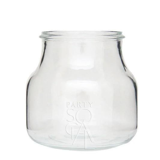 Mini clear vase with a lid, ideal for flowers or candles, perfect for enhancing tables at events or home settings.