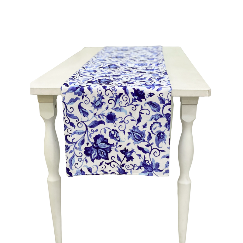 Summer Florals Polyester Linen Runner-1 Each