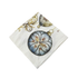 Jewel Cling Linen Napkin, featuring a Christmas bauble design with gold scrollwork, perfect for enhancing festive table settings. Sold in packs of four.