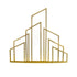 ASYMMETRIC ABSTRACT BACKDROP: Gold metal sculpture ideal for event decor, suitable for bridal stages or podiums, enhancing venues with its unique design.