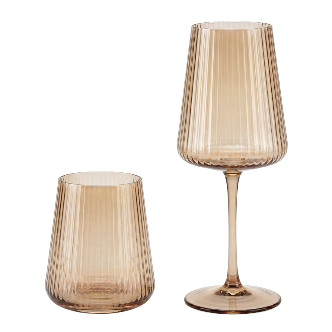 Amber Lined Glassware Collection