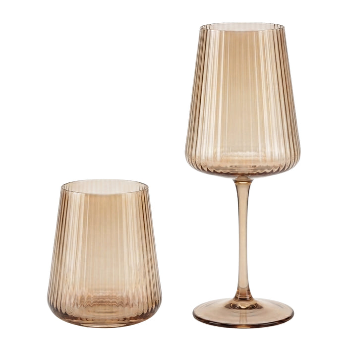 Amber Lined Glassware Collection