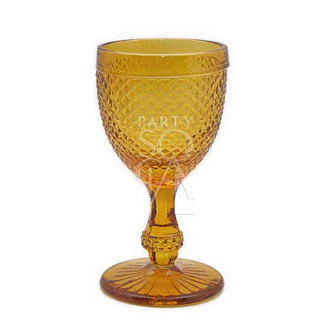 Amber Vintage Diamond Goblet