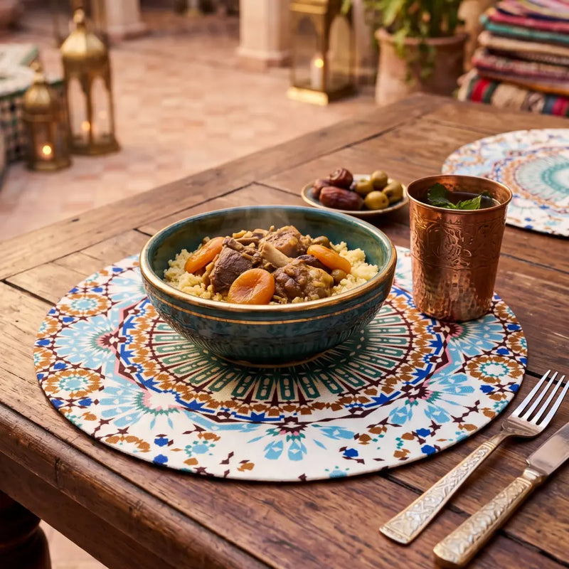 Arabesque Polyester Linen Placemat- 4 per pack