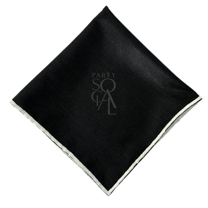 Black pocket square with &