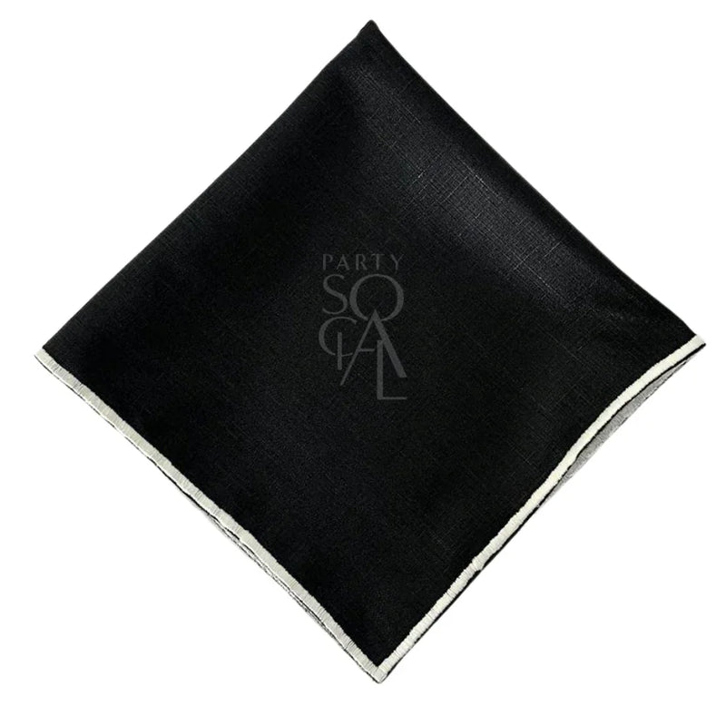 Napkin - Black with White Lined