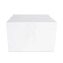 BOXY WHITE COFFEE TABLE, a sleek square design, ideal for versatile event settings, available through Party Social&