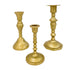 Brass Candlesticks Set of 3 in matte finish, featuring varied heights ideal for elevating rustic or premium event decor, perfect for complementing Party Social&