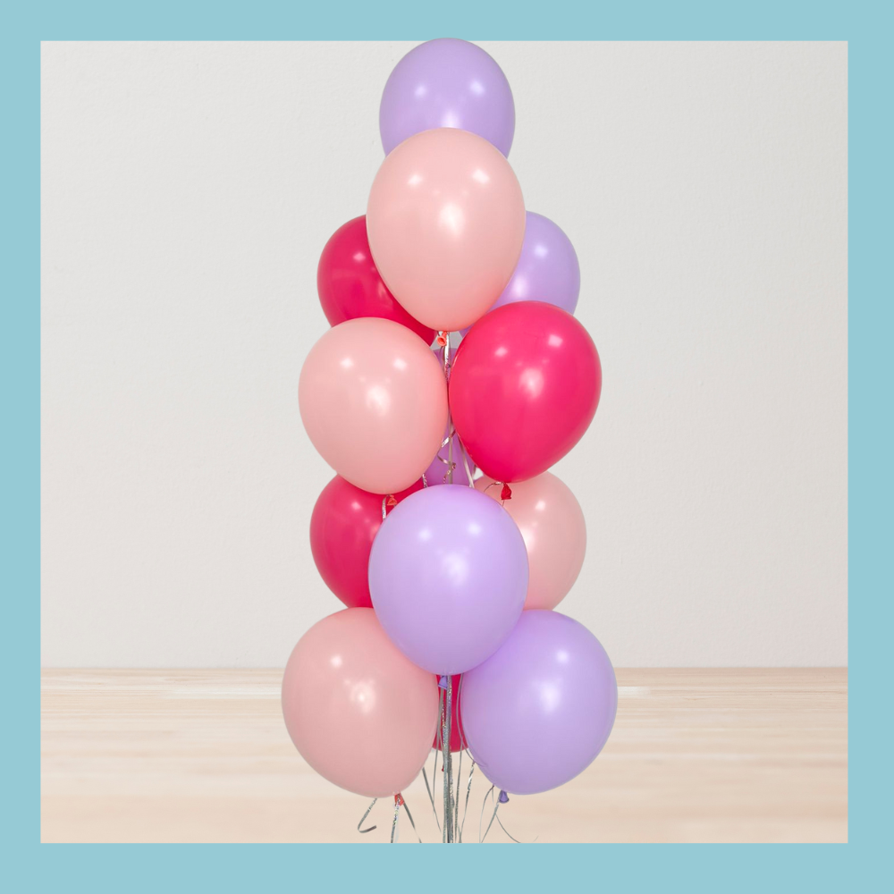 Helium Balloon Bouquet- Large featuring a vibrant assortment of latex balloons, perfect for customizing party themes. Ideal for enhancing any celebratory event.