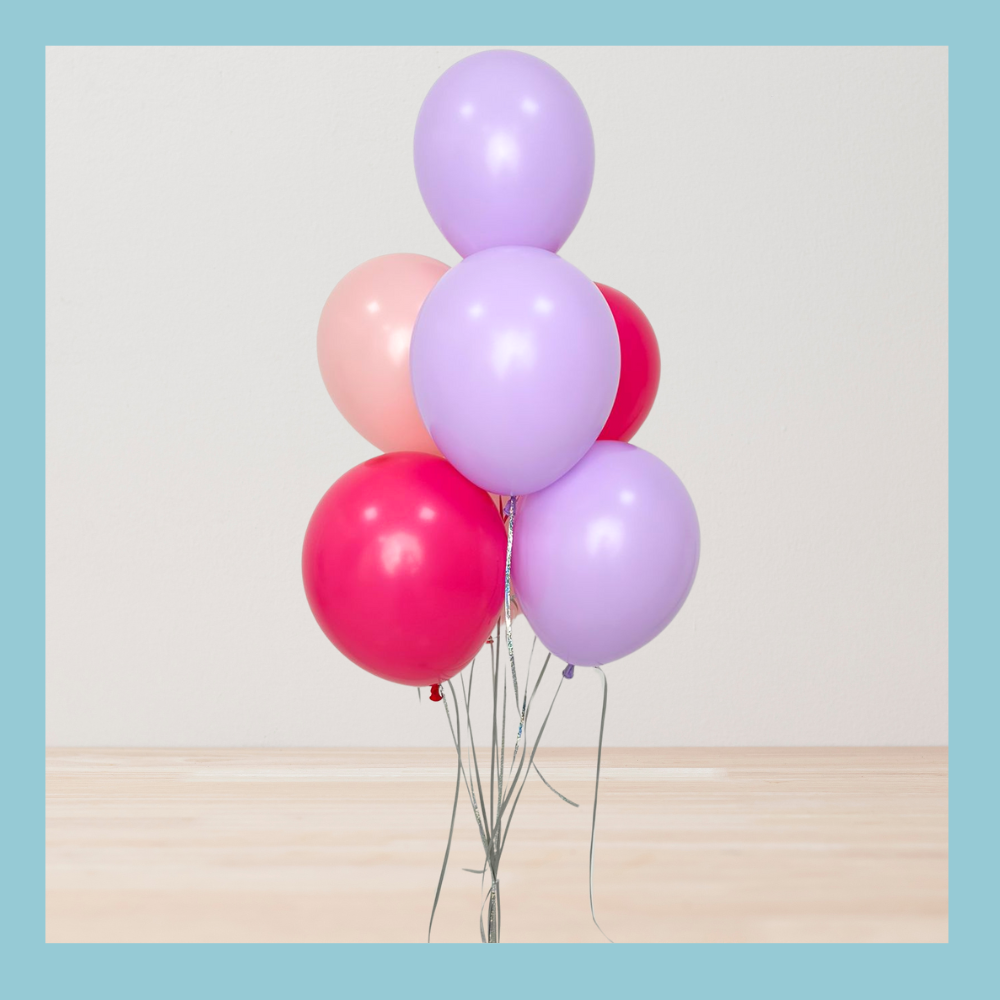 Helium Balloon Bouquet- Small, showcasing a set of decorative latex balloons, ideal for personalizing party themes at Party Social.