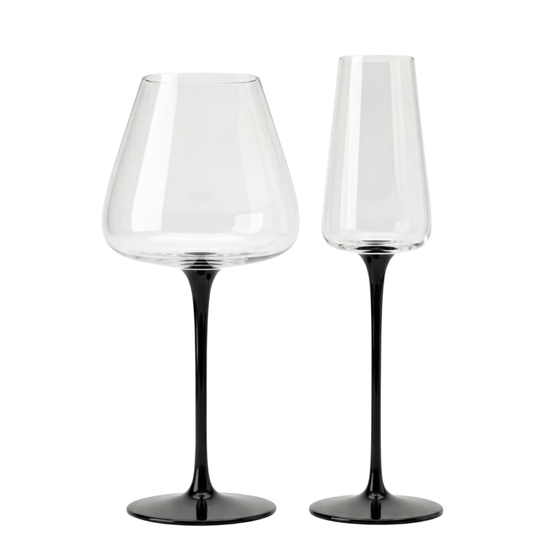 Black Stem Glassware Collection