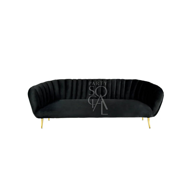 Black Velvet 3-Seater