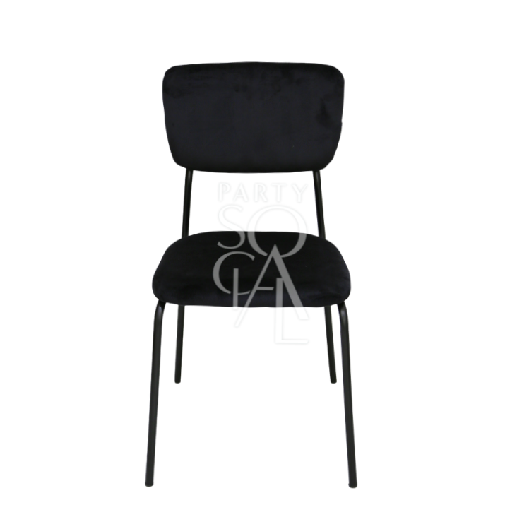 SIMPLE VELVET CHAIRS, featuring a sleek design with black legs, ideal for weddings and corporate events, available at Party Social.