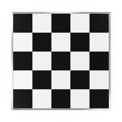A square black and white checkered dance floor with a thin metallic silver border for weddings and events 