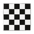 A square black and white checkered dance floor with a thin metallic silver border for weddings and events 