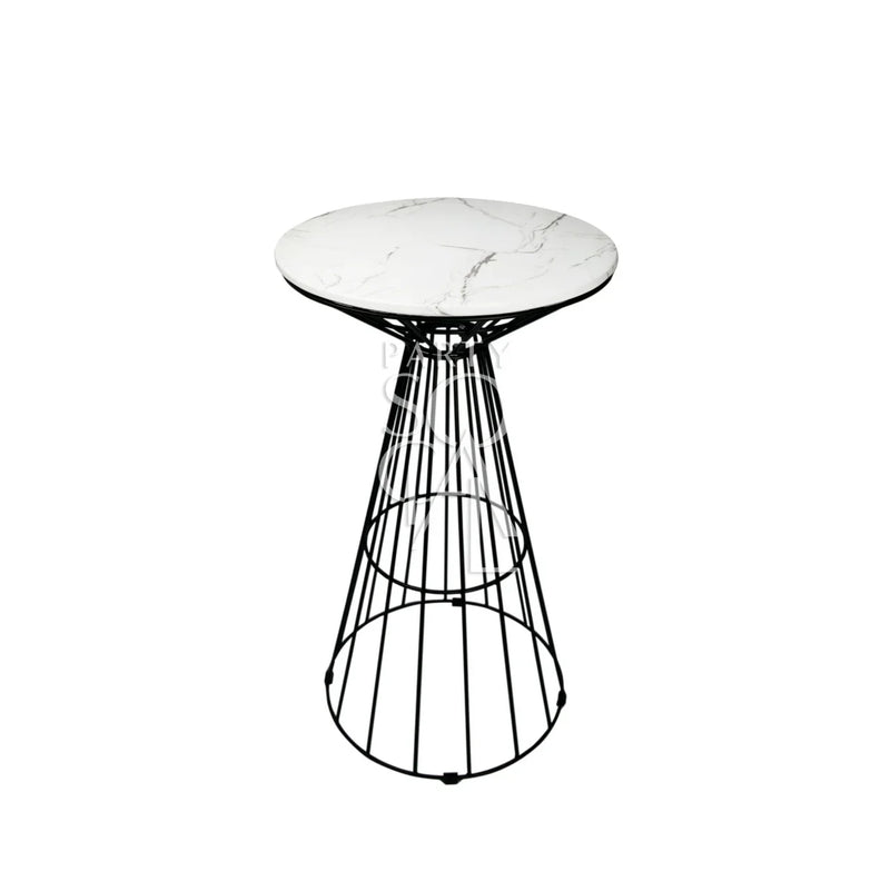 Black Wire Cocktail Table - White Marble Top