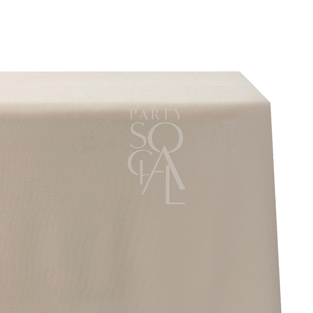 Rectangular cotton linen tablecloth featuring a subtle logo, ideal for enhancing special occasions with its premium quality.