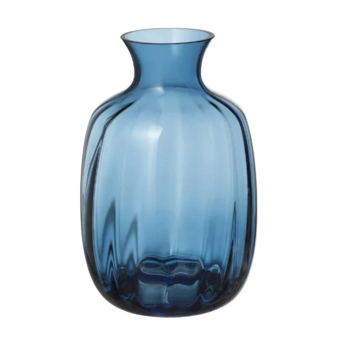 Blue COLORED GLASS VASE arranged with white flowers, ideal as an elegant home or event centerpiece, enhancing any table setting with its timeless design.