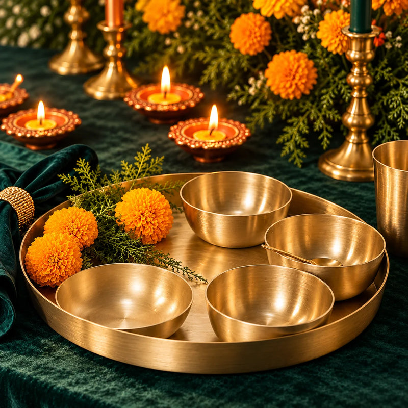 Diwali Brass Thali Set