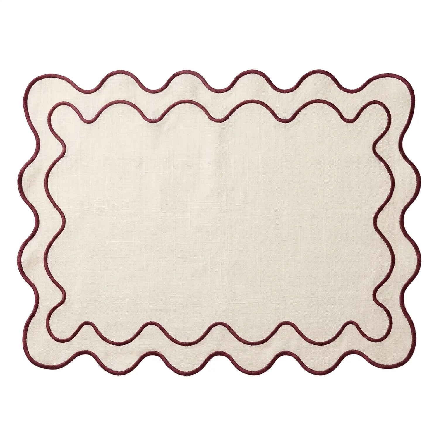 Burgundy Wavy Placemat - Set of 4