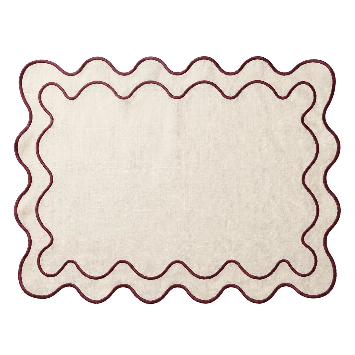 Burgundy Wavy Placemat - Set of 4