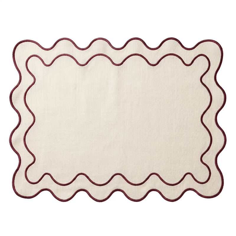 Burgundy Wavy Placemat - Set of 4