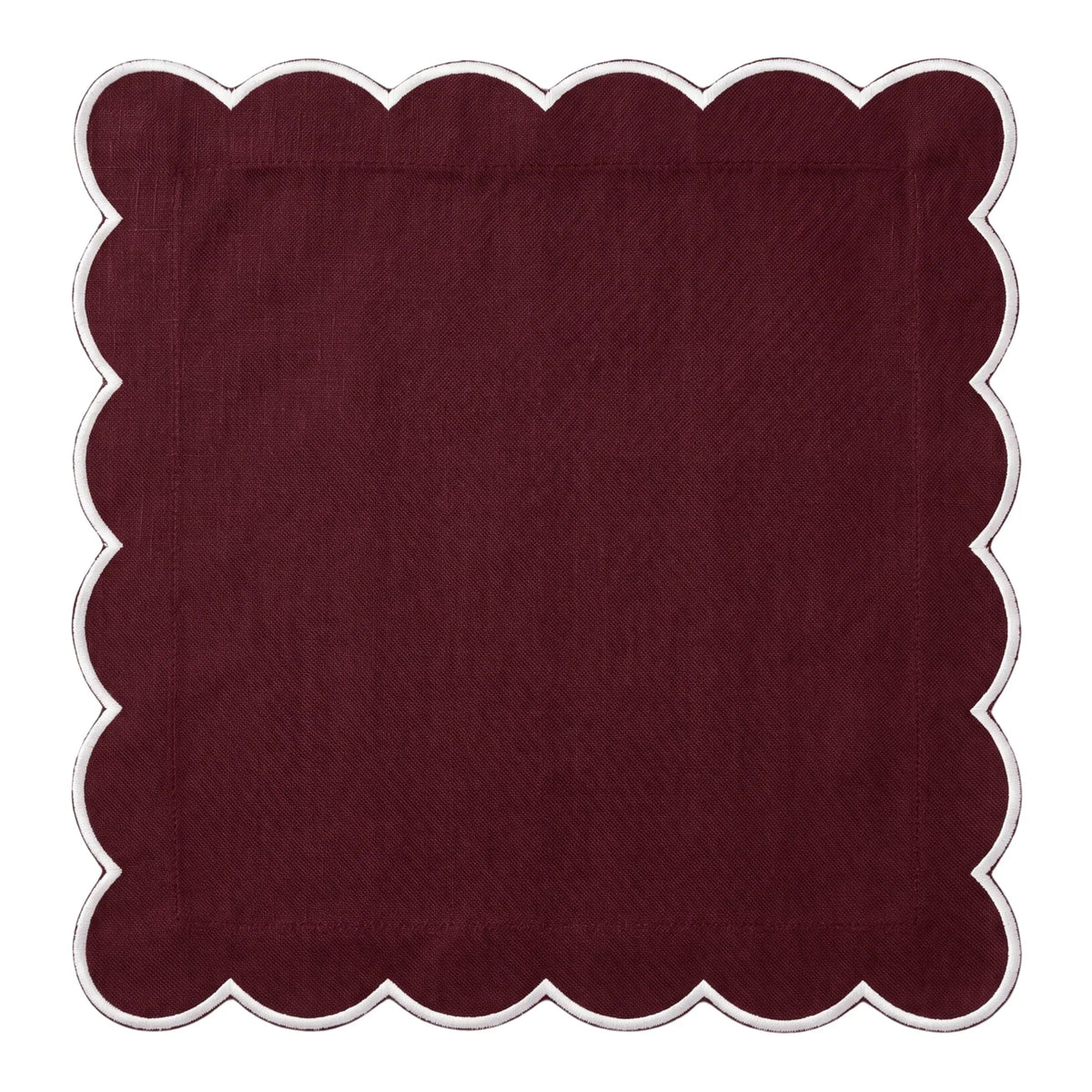 Burgundy Scalloped Napkins - Set of 4