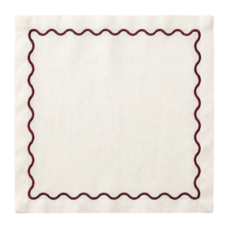 Burgundy Wavy Napkins - Set of 4