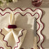 Burgundy Wavy Napkin and matching placemat for dinner parties