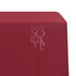 Rectangular satin tablecloth featuring a logo, ideal for special occasions. Available in multiple colors, perfect for enhancing event decor.