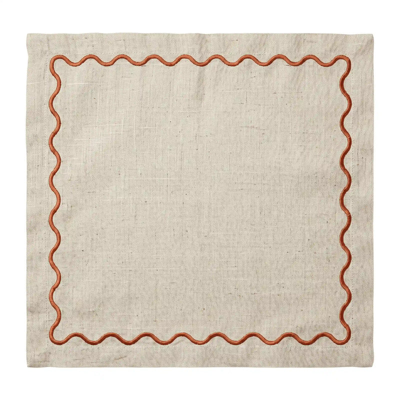 Burnt Orange Wavy Napkins - Set of 4