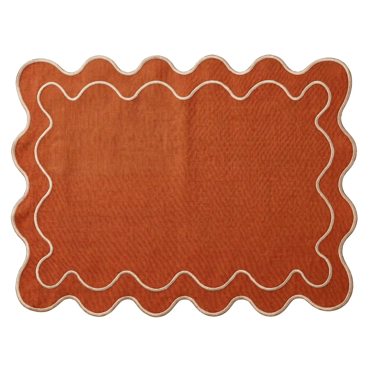 Burnt Orange Wavy Placemat - Set of 4