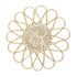 CHARGER PLATE-RATTAN WHITE WASH WEAVE: Hand-woven rattan charger with petal edges, adding rustic elegance to any table setting. Perfect for parties and events.
