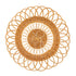 CHARGER PLATE-RATTAN WIRE: A round, woven rattan charger with concentric weaves and a loop-pattern border, adding rustic elegance to any tablescape.