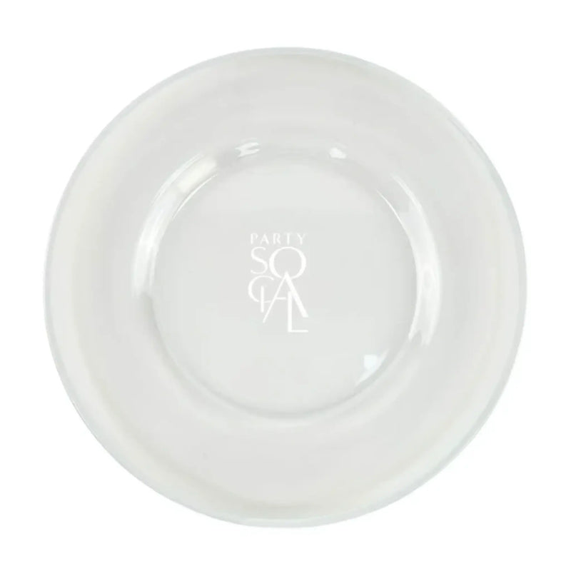 Charger Plate - Clear with White Rim