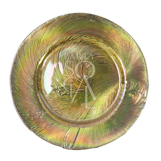 Charger Plate - Gold Holographic Swirl