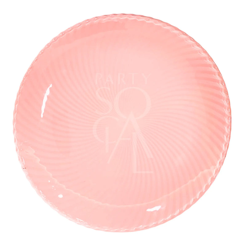 Charger Plate - Pink Curve Lined