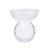 CRYSTAL GLASS CANDLE HOLDER: A faceted glass bowl atop a spherical base, ideal for enhancing elegant table settings with sparkling candlelight at events or parties.