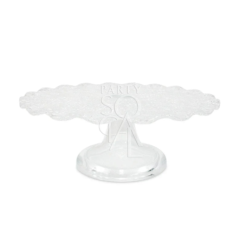 Cake Stand - Clear Cracked Glass